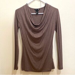 H&M Drape Front Brown Blouse in Womens Size XS Extra Small